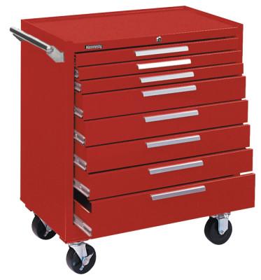 Kennedy Industrial Series Roller Cabinet, 34 in x 20 in x 40 in, 8 Drawers, Smooth Red, 348XR