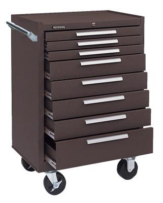 Kennedy Industrial Series Roller Cabinet, 27 x 18 x 39, 8 Drawers, Smooth Red, w/Slide, 378XR