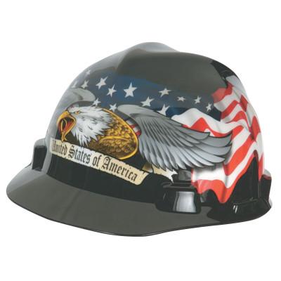 MSA Freedom Series V-Gard Helmets, Fas-Trac Ratchet, American Flag & 2 Eagles, 10052947