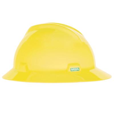 MSA V-Gard Protective Hats, Fas-Trac Ratchet, Hi-Viz Yellow-Green, 10061515