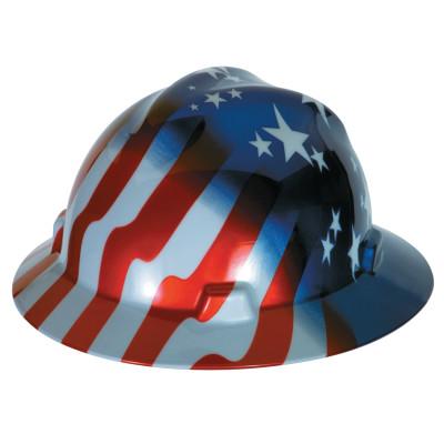 MSA Freedom Series V-Gard Helmets, Fas-Trac III, 6 1/2 - 8, American Stars & Stripes, 10071157