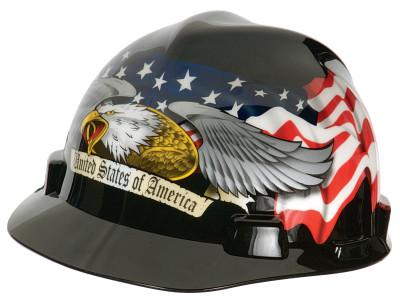 MSA Freedom Series™ V-Gard® Helmet, Fas-Trac Ratchet, Cap, American Eagle, 10079479