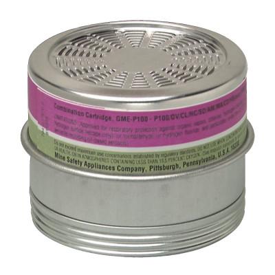 MSA Comfo Respirator Cartridge/Filter, P100, Ammonia/Methylamine/Formaldehyde, 6/PK, 815182