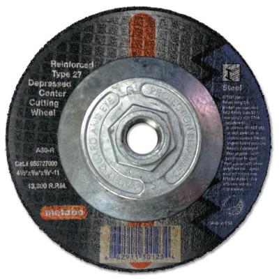Metabo Depressed Center Cutting Wheel, Type 27, 4 1/2 in Dia Aluminum Oxide, 655727000