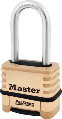 Master Lock ProSeries Resettable Combination Locks, 5/16"Dia, 2 1/16"L X 15/16"W, 1175LHSS
