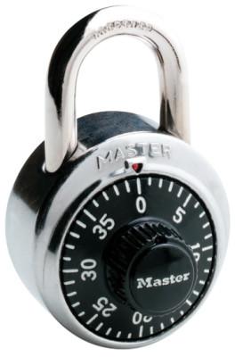 Master Lock No. 1500 Combination Padlocks, 9/32 in Diam., 3/4 in L X 13/16 in W, 1500D