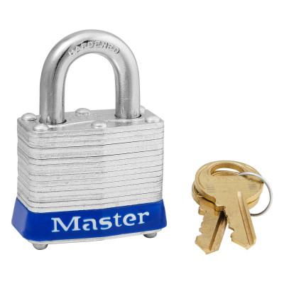 Master Lock Steel Body Safety Padlocks, 9/32 in Diam., 3/4 in L X 5/8 in W, Blue, 3BLU