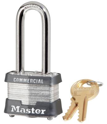 Master Lock No. 3 Laminated Steel Pin Tumbler Padlocks,9/32" Dia, 2" L X 5/8" W, Silver/Blue, 3DLHCOM