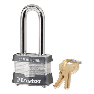 Master Lock® 3KALH Laminated Steel Padlocks, Keyed Alike, 9/32 in  Diam, 2 in L, 5/8 in Inner Width, Silver, 3KALH-2168