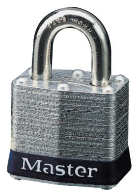 Master Lock® No. 3 Laminated Steel Pin Tumbler Padlocks, 9/32 in Diam., 3/4 in L X 5/8 in W, 3UP
