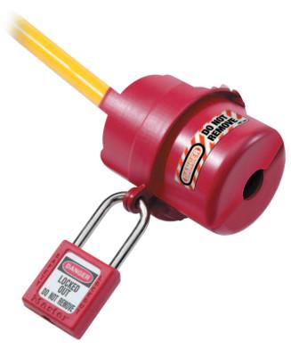 Master Lock® Safety Series Rotating Electrical Plug Lockouts, 3 1/4 in L x 2 1/4 in dia., 487