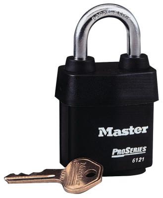 Master Lock Weather Tough Padlocks, 5/16 in Diam., 1 1/8 in L X 7/8 in W, 6121