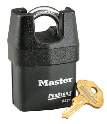 Master Lock Pro Series High Security Padlocks-Solid Iron Shroud, 5/16" Dia, 3/4" L X 7/8" W, 6321