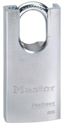 Master Lock Pro Series High Security Padlocks-Solid Steel, 1/4"Dia, 1 1/16" X 25/32", Shroud, 7035