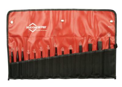 Mayhew™ 8 Pc Punch & Chisel Kits, Round, Beveled, Pointed, English, 5 Punches, 3 Chisels, 61025