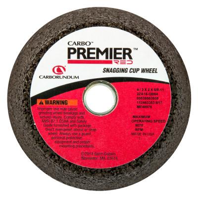 Carborundum Premier Red Zirconia Alumina, 4 in Dia, 2 in Thick, 16 Grit Zirconia Alumina, 05539563938