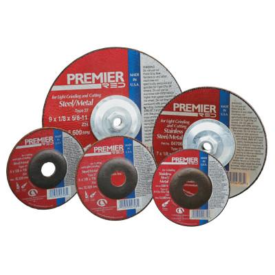 Carborundum Premier Red Abrasive Wheels for Light Grinding/Cutting, 9 in Dia, 5/8 in Arbor, 05539504708