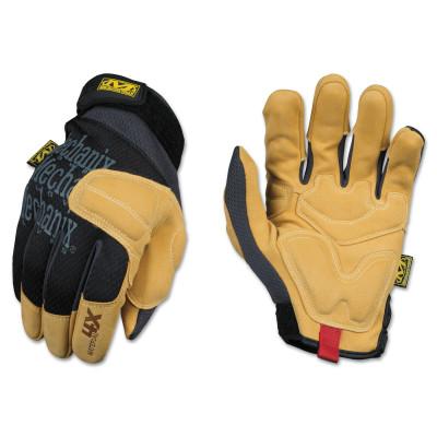 MECHANIX WEAR, INC Material4X® Padded Palm Glove, Synthetic Leather, Black/Tan, Large, PP4X-75-010