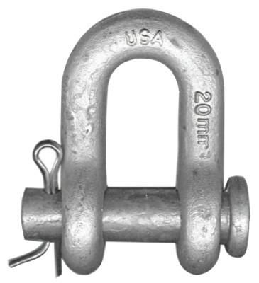 CM Columbus McKinnon Round Pin Chain Shackles, 5/8 in Bail Size, 4.5 Tons, Secured Pin Shackle, M551G