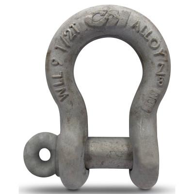 CM Columbus McKinnon Screw Pin Anchor Shackles, 1/4 in Bail Size, .75 Ton, Galvanized, M646G