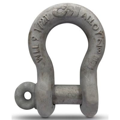 CM Columbus McKinnon Screw Pin Anchor Shackles, 1 in Bail Size, 13.5 Tons, Galvanized, M654A-G