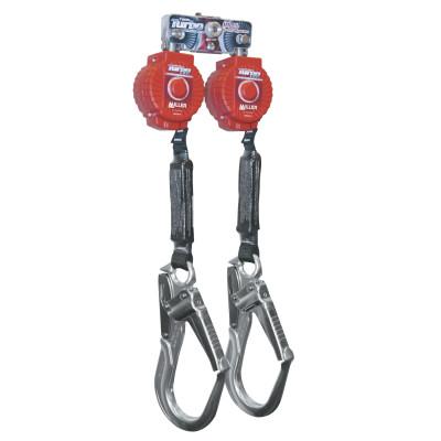Honeywell Twin Turbo Fall Protection Systems With D-Ring Connector, 6 ft, 3,600 lb, Red, MFLB-12-Z7/6FT