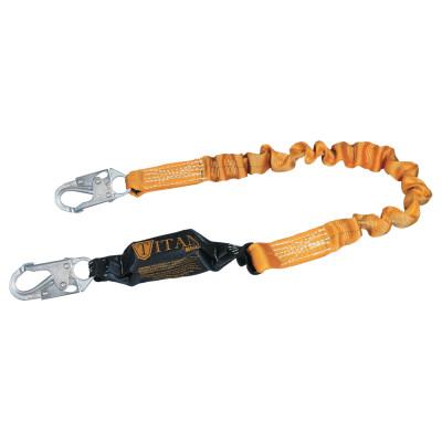 Honeywell Titan Pack-Type Shock Absorbing Lanyard, Locking Snap Hooks, 1 Leg, Orange, T6111-Z7/6FTAF