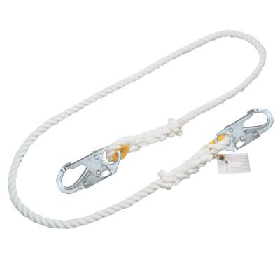 Honeywell Titan II Positioning and Restraint Rope Lanyards, Lock Snap Hooks, 1 Leg, White, T9111R-Z7/6FTWH