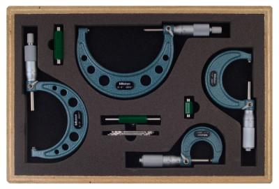 Mitutoyo Series 103 Mechanical Micrometers, 6 in-7 in, .0001 in, Ratchet Stop, 103-221