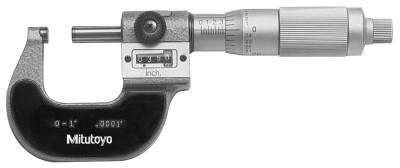 Mitutoyo Series 193 Digit OD Micrometers,0 in -1 in, .0001 in, Friction Thimble, 193-211