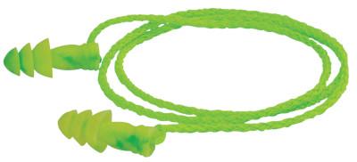 Moldex JETZ Reusable Earplugs, TPE, Bright Green, Corded, 6455