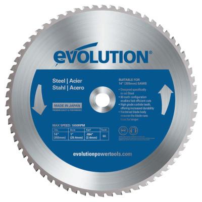 Evolution TCT Metal-Cutting Blades, 14 in, 1 in Arbor, 1,600 rpm, 66 Teeth, 14BLADEST