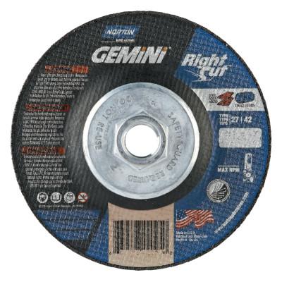 Saint-Gobain Gemini RightCut Depressed Center Cut-Off Wheel, 7" Dia, .045" Thick, 5/8-11", 66252841919