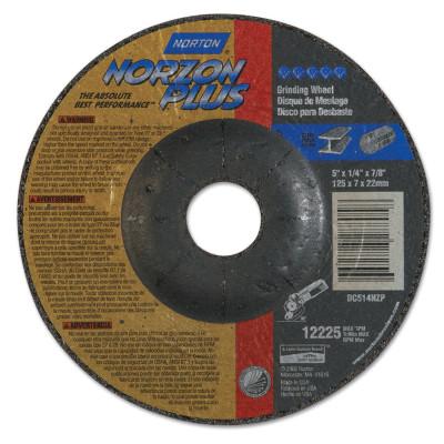 Saint-Gobain Type 27 NorZon Plus Depressed Center Grinding Wheels, 5 in Dia, 20 Grit, 66252843334