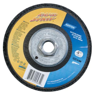 Saint-Gobain Rapid Strip Depressed Center Wheels, Silicon Carbide, 4 1/2 in Dia., 36/50 Grit, 66261009585