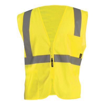 OccuNomix High Visibility Value Mesh Standard Zipper Safety Vests, Small, ECO-IMZ-YS