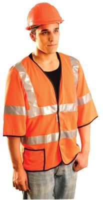 OccuNomix Class 3 Mesh Vests with 3M Scotchlite Reflective Tape, X-Large, Hi-Viz Orange, LUX-HSCOOL3-OXL