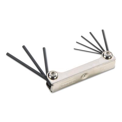 Stanley?? Products 8 Pc. Folding Hex Key Sets, 8 per holder, Hex Tip, Inch, 4992