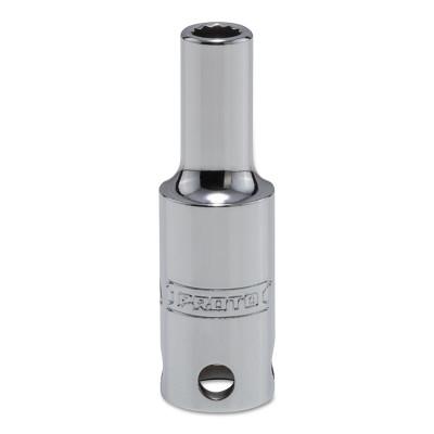 Stanley?? Products Tether-Ready Drive Deep Sockets, 3/8 in Drive, 22 mm, 2 3/4 in L, 12 Points, 5022M-TT