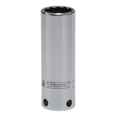 Stanley?? Products Tether-Ready Drive Deep Sockets, 3/8 in Drive, 11/16 in, 2 3/4 in L, 12 Points, 5022-TT