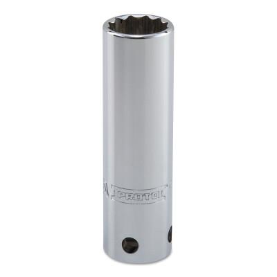 Stanley?? Products Tether-Ready Drive Deep Sockets, 1/2 in Drive, 11/16 in, 3 1/4 in L, 12 Points, 5322-TT