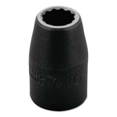 Stanley?? Products Torqueplus Impact Sockets, 1/2 in Drive, 7/16 in Opening, 12 Points, 7414
