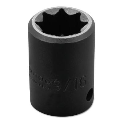 Stanley?? Products Torqueplus Impact Sockets, 1/2 in Drive, 9/16 in Opening, 8 Points, 7418S