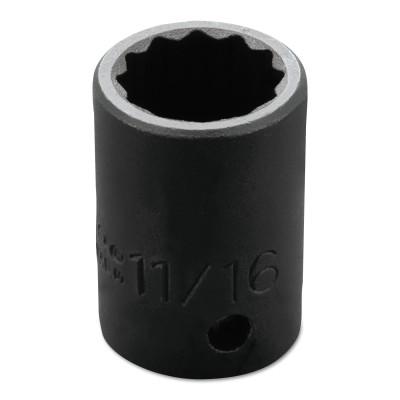 Stanley?? Products Torqueplus Impact Sockets, 1/2 in Drive, 11/16 in Opening, 12 Points, 7422