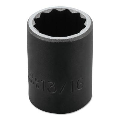 Stanley?? Products Torqueplus Impact Sockets, 1/2 in Drive, 13/16 in Opening, 12 Points, 7426