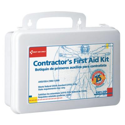 First Aid Only® Contractor's First Aid Kits, 25 Person, Plastic, Portable; Wall Mounted, 9301-25P