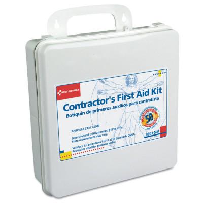 First Aid Only® Contractor's First Aid Kits, 50 Person, Plastic, Portable; Wall Mounted, 9303-50P