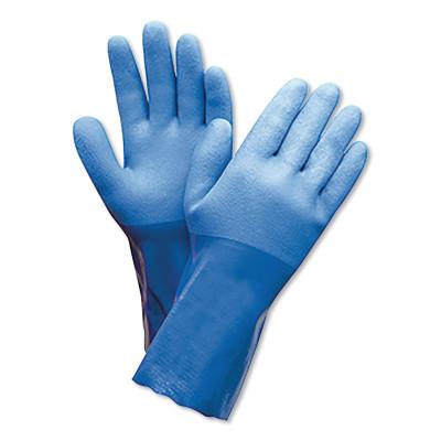 Honeywell PowerCoat PVC Coated Chemical Resistant Gloves, Blue/White, Rough, Large, 660-L
