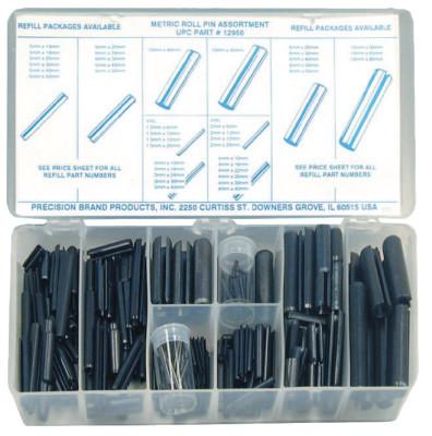 Precision Brand Roll Pin Assortments, Spring Steel, 12960
