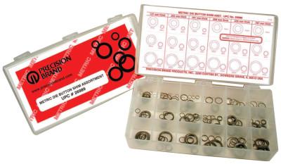Precision Brand Die Button Shim Assortments, 4.95 ID, 5.96 OD - 15.50 ID, 19.93mm OD, 330/Set, 26989